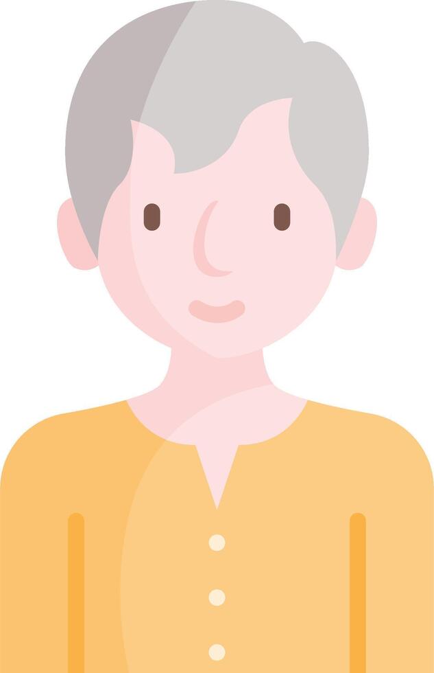 An old woman with gray hair and a yellow shirt vector