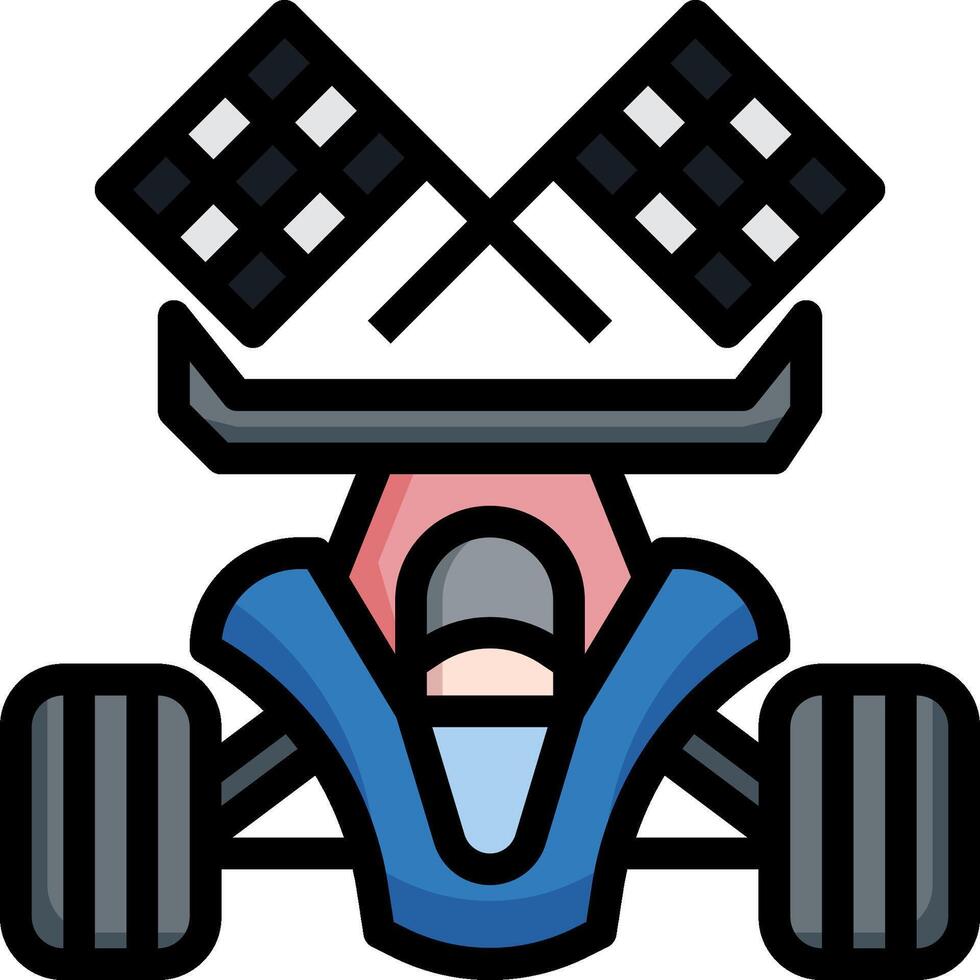 A racing car with checkered flags on it vector