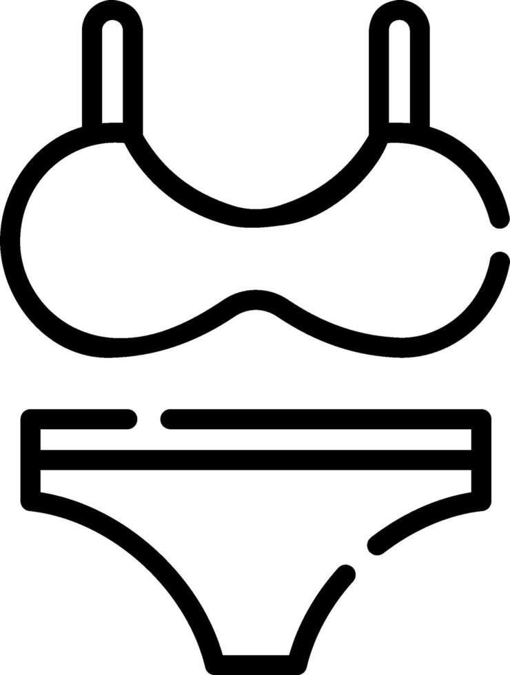 A black and white outline of a bra and underwear vector
