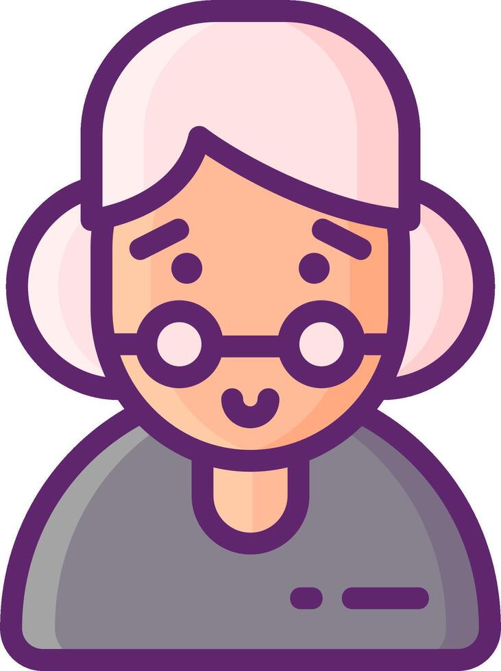 An old woman with glasses and a gray hair vector