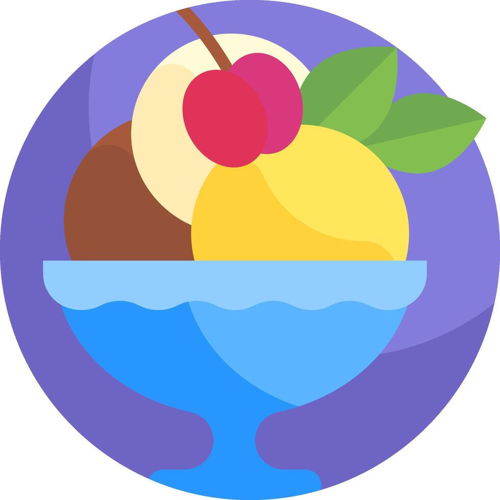 Ice cream icon with cherries and ice cream vector