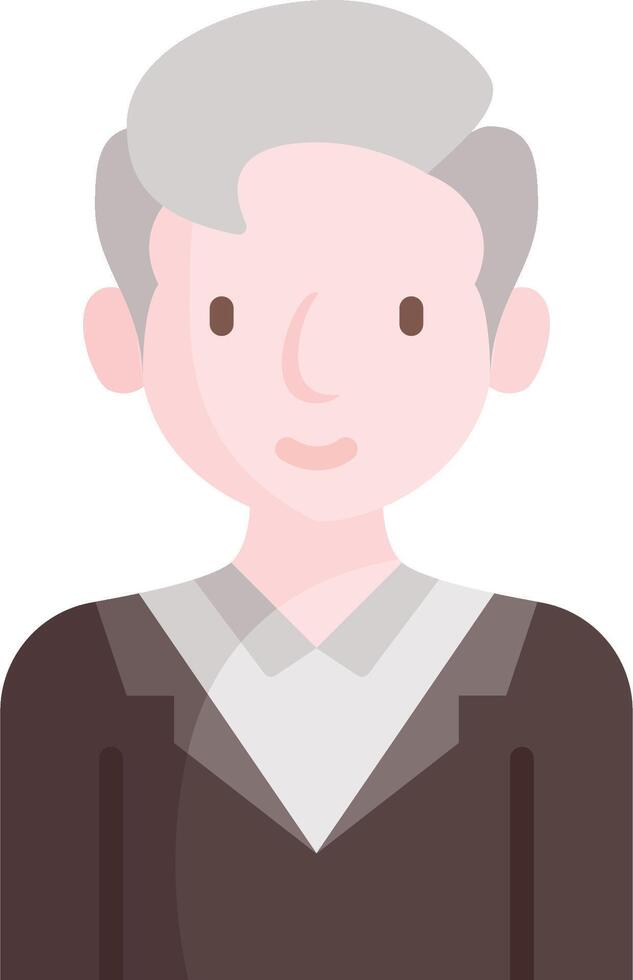 An old man with gray hair and a white shirt vector