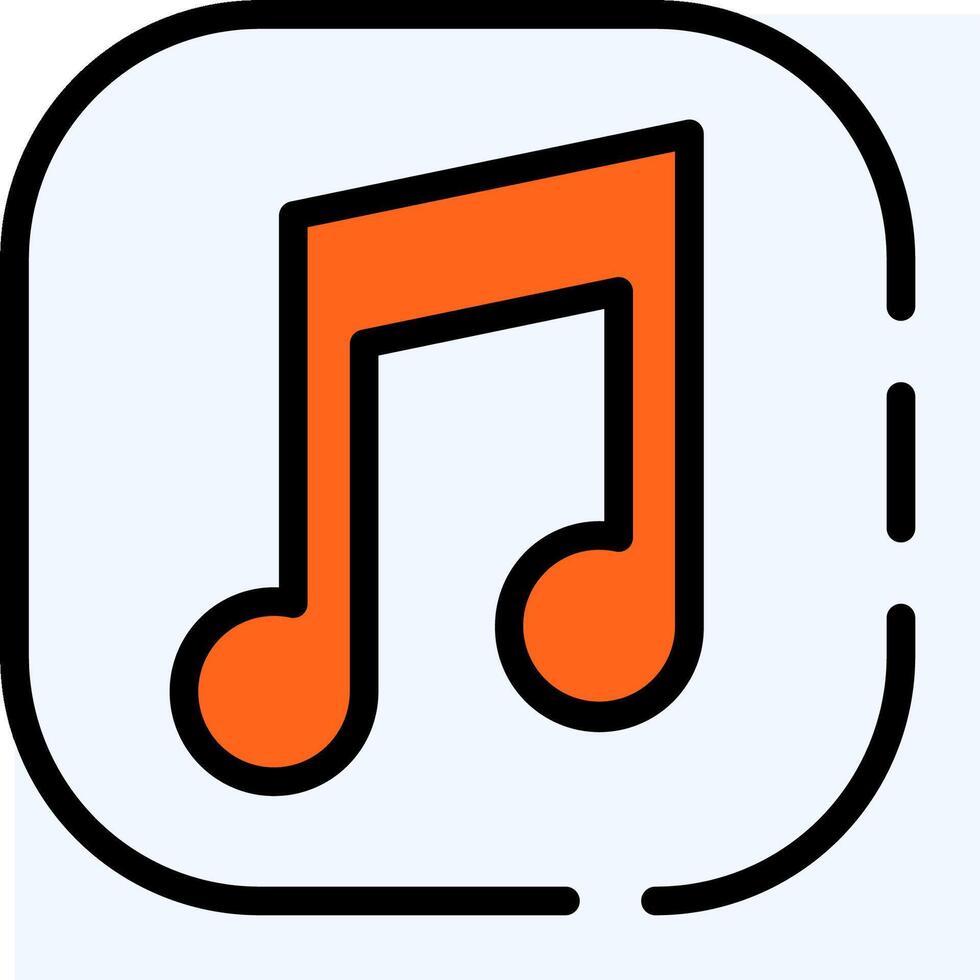 Music icon with orange and black music note vector