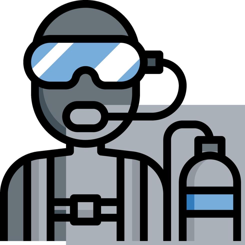 A man wearing a diving suit and goggles vector