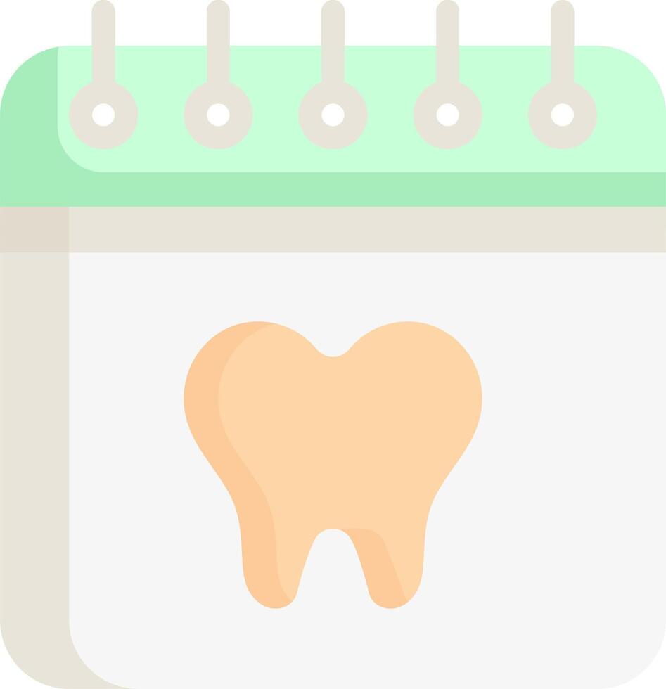 A tooth is in a calendar on a white background vector