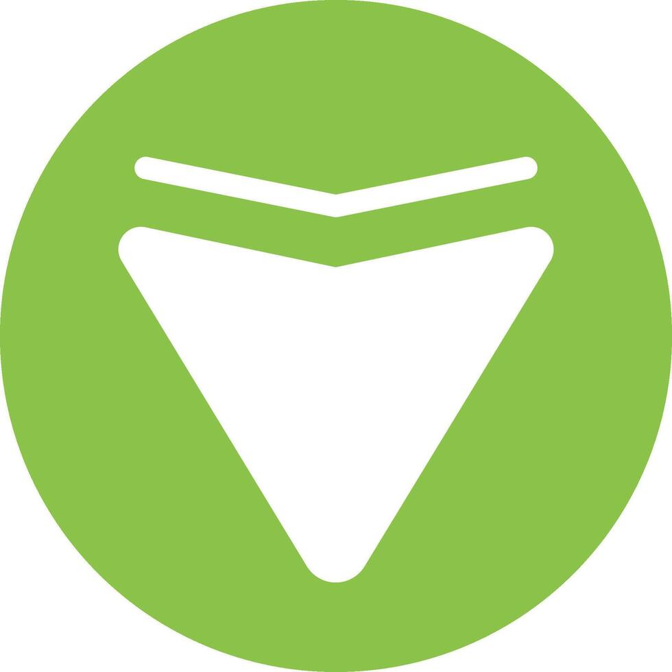 A green and white logo with a triangle vector