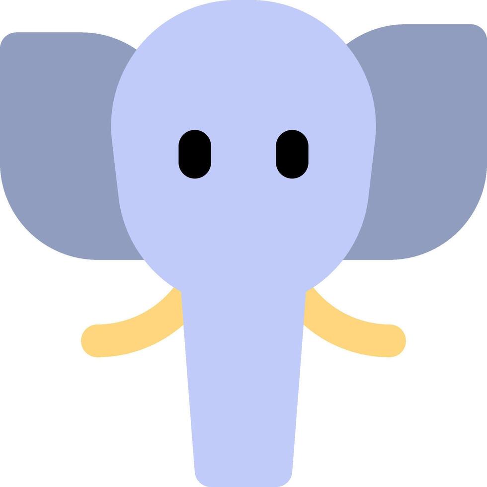 An elephant head with a big nose and a small mouth vector