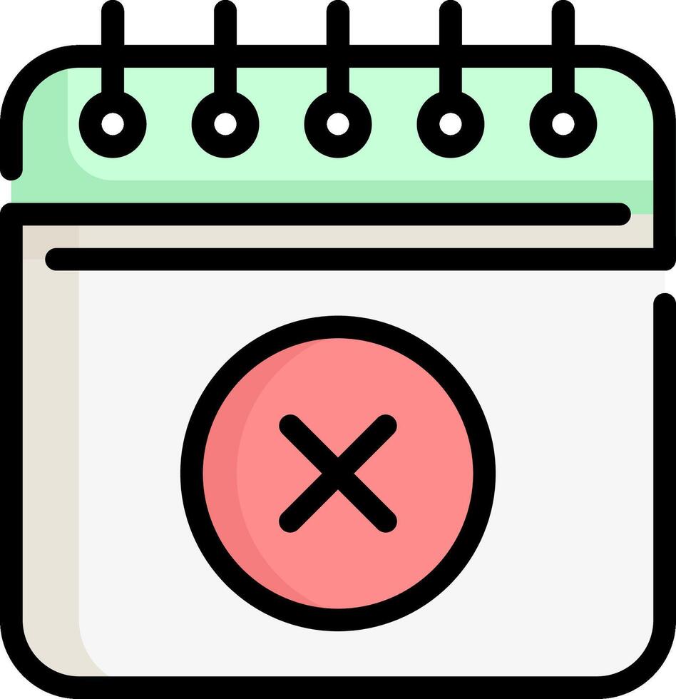A calendar with an x on it vector