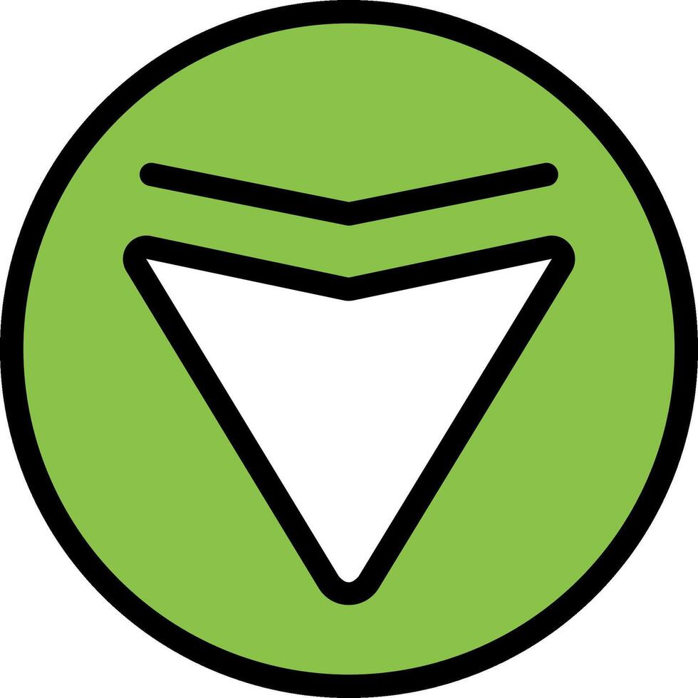 A green and black arrow with a triangle on it vector