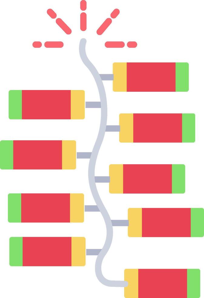 A diagram of a line of red and green tubes vector