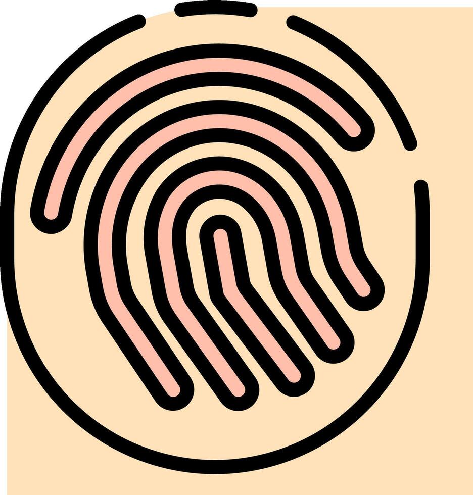 A fingerprint icon on a white background vector