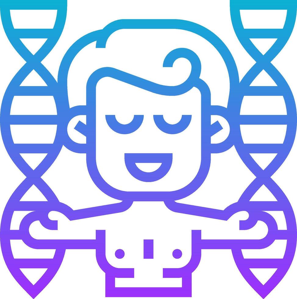 A man with a dna molecule in his hands vector