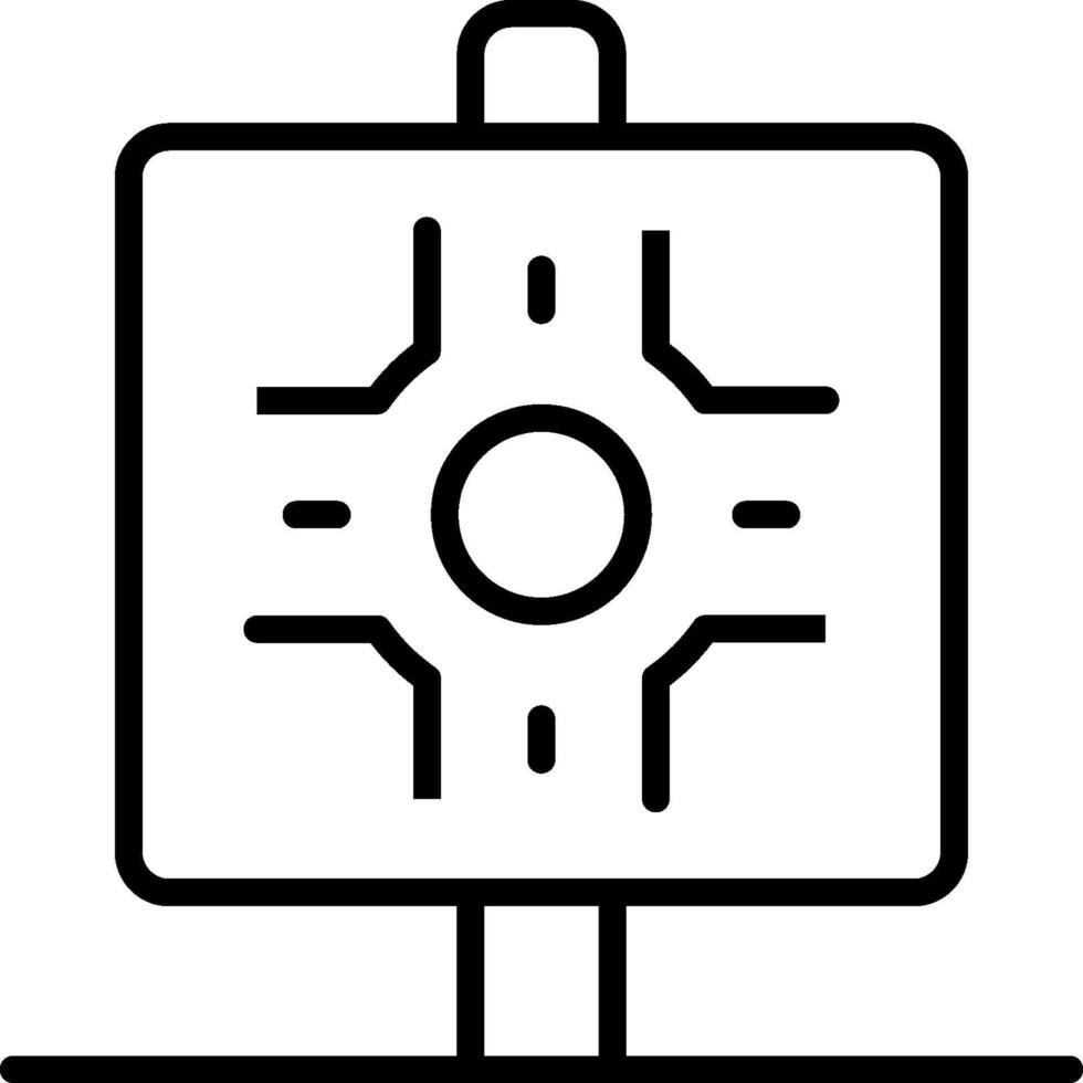 A black and white icon of a compass vector