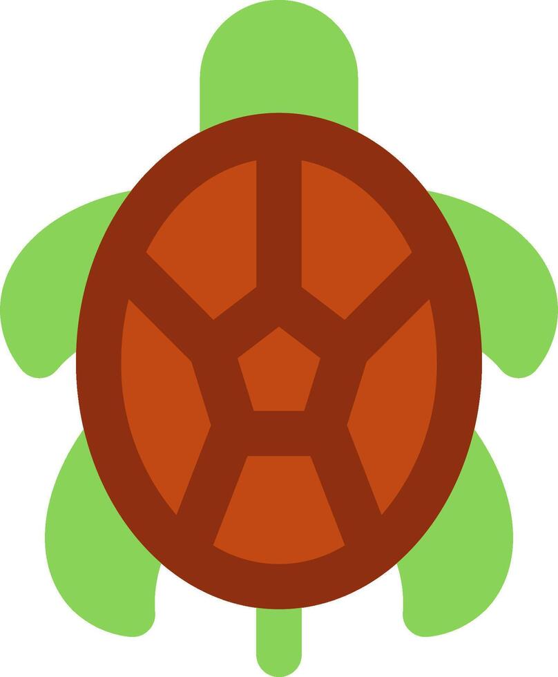 A turtle with a green shell and brown shell vector