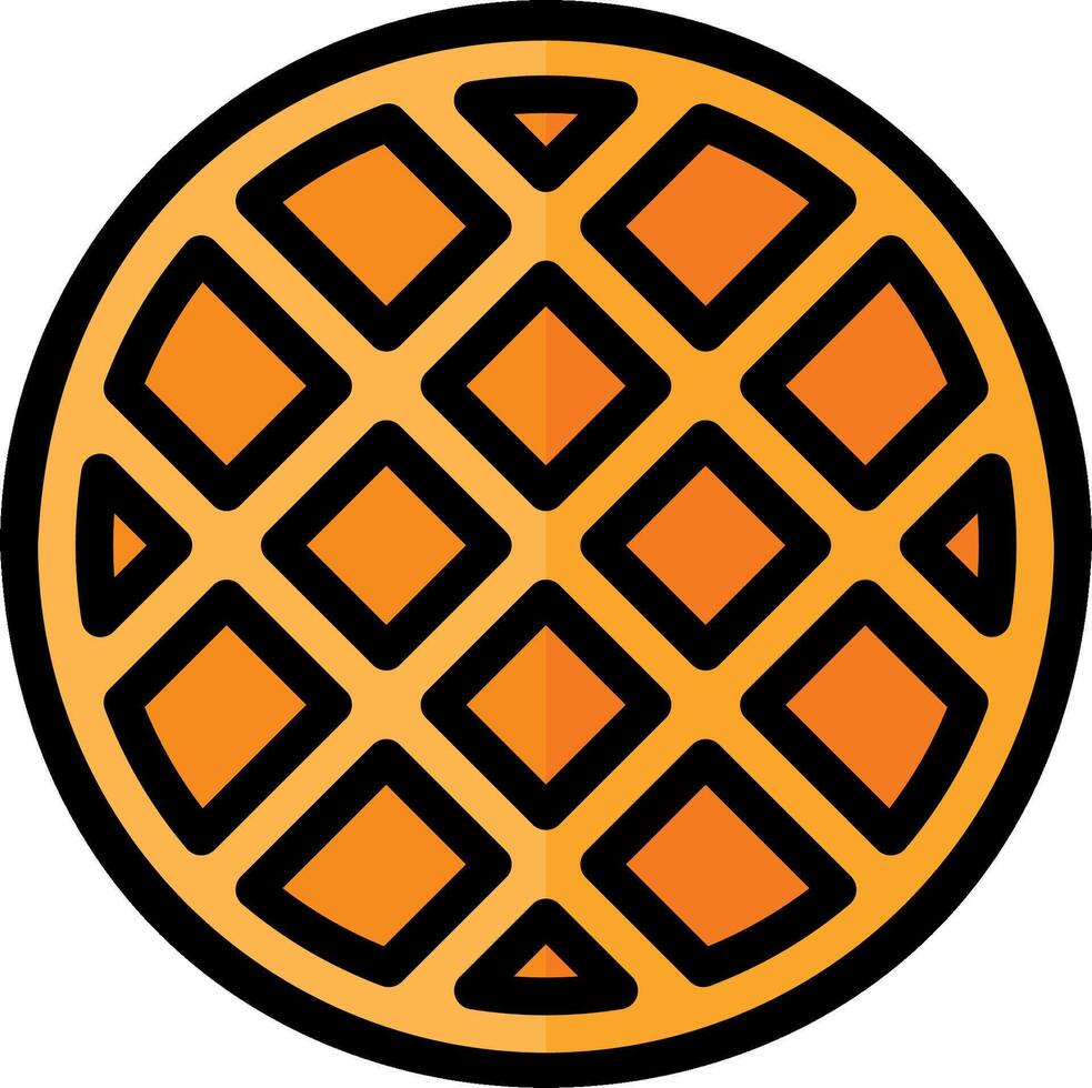 A waffle icon with a square pattern vector