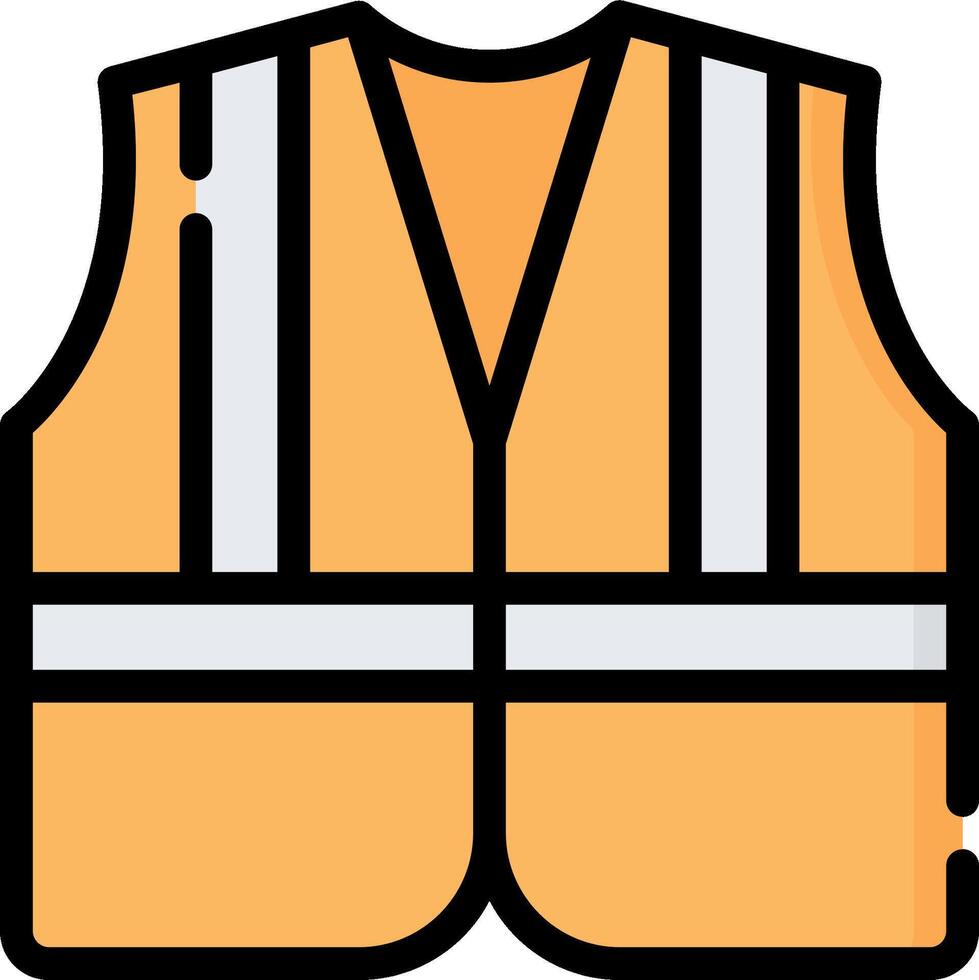 An orange vest with reflective strips on it vector