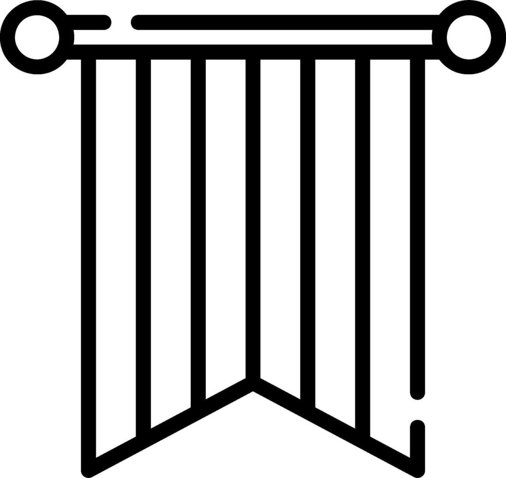 A black and white illustration of a curtain vector