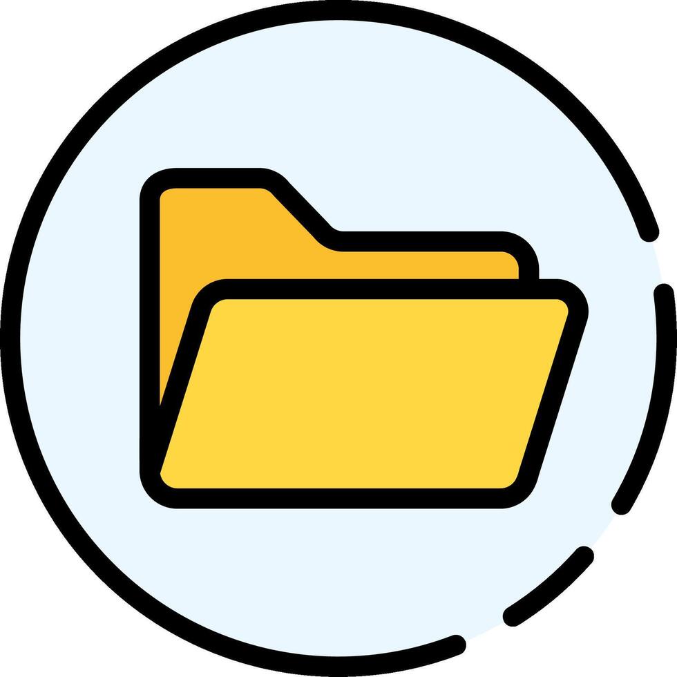A folder icon in a circle vector