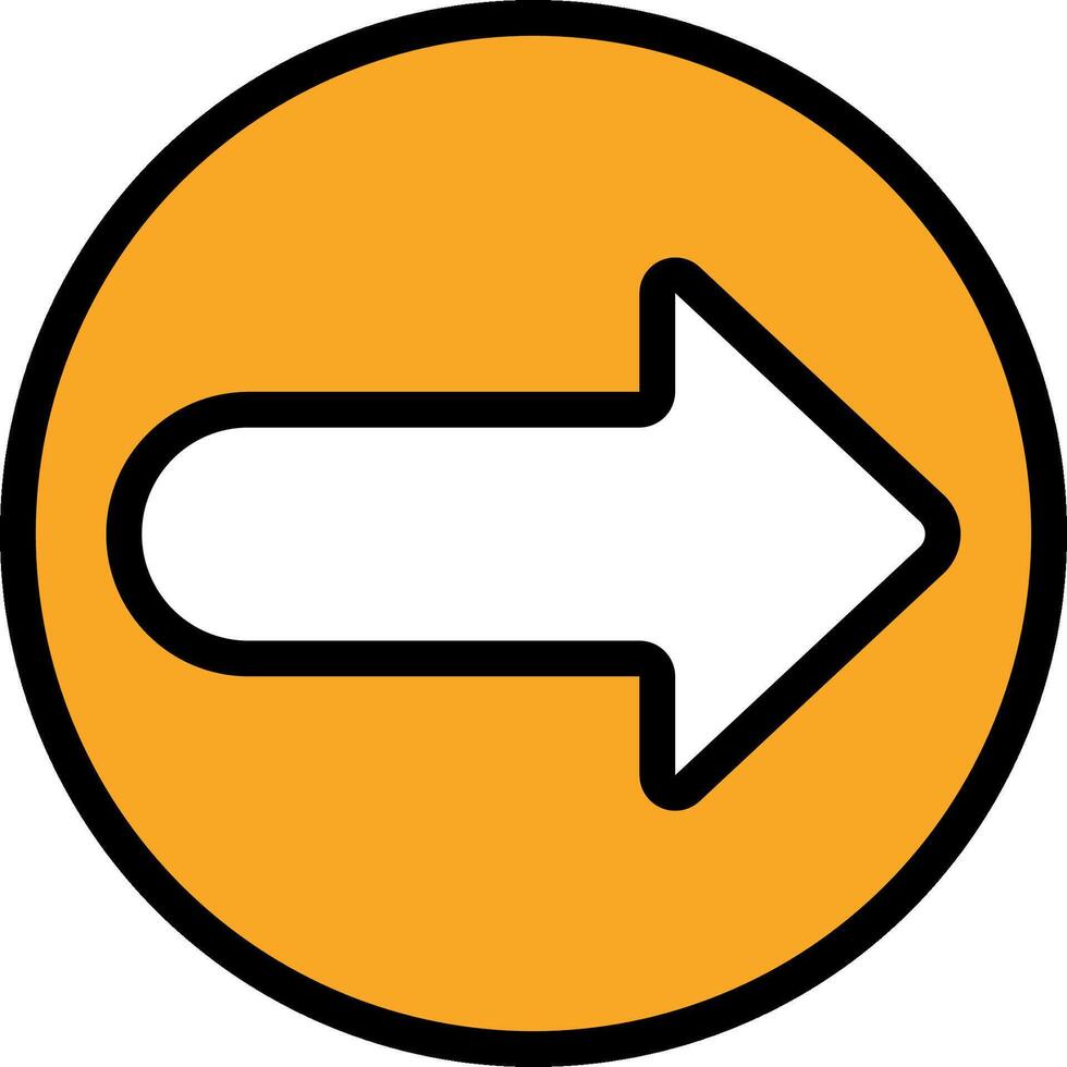 A yellow circle with an arrow pointing to the right vector