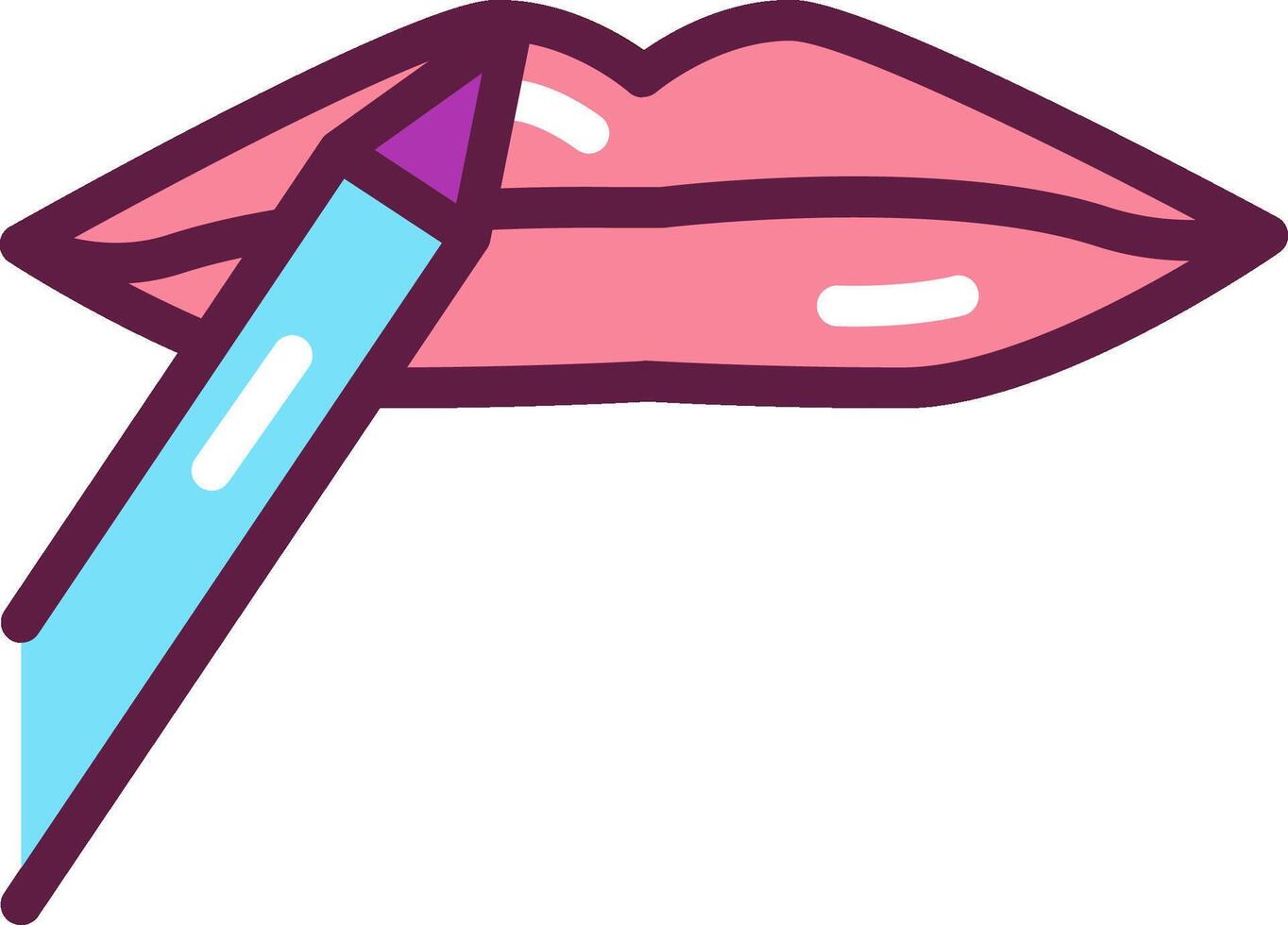 Lipstick and pencil icon vector