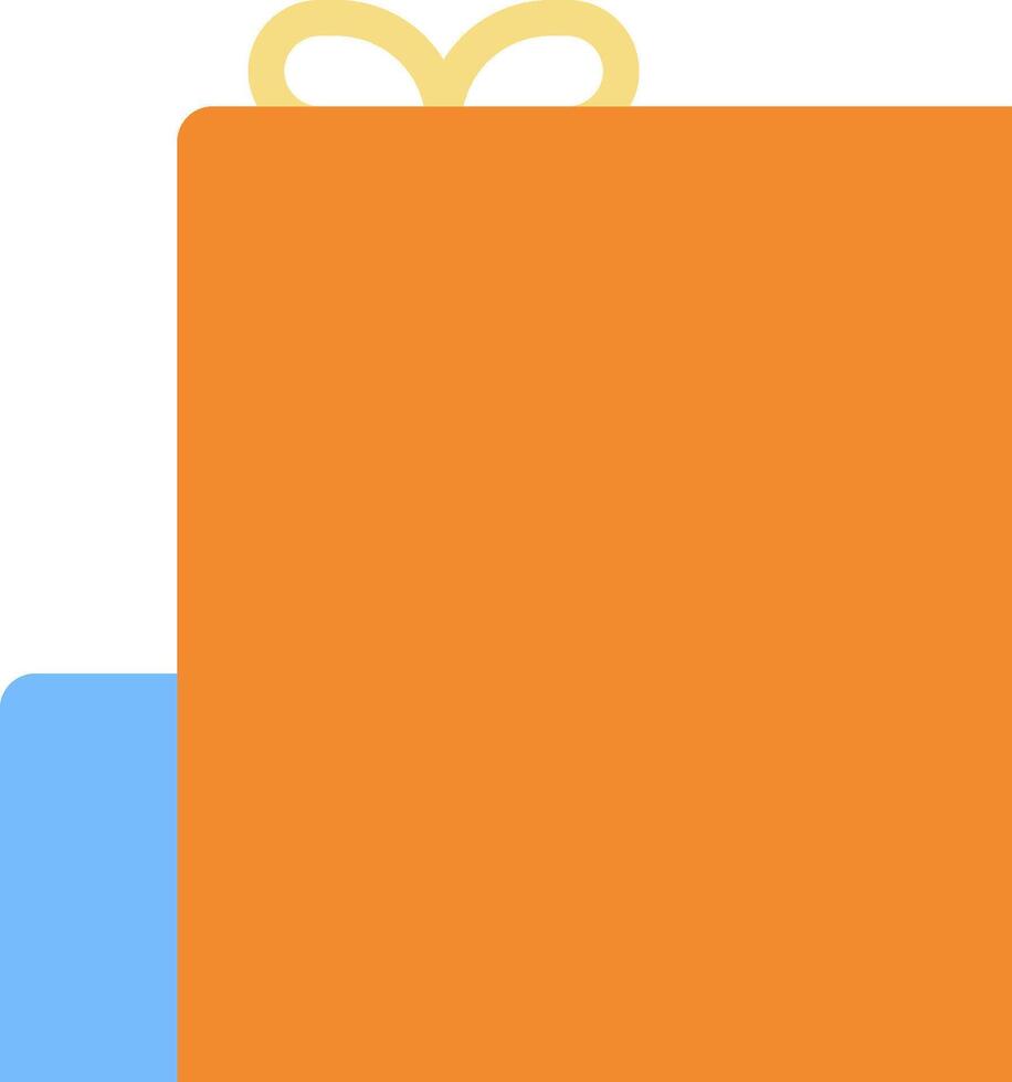 An orange gift box with a blue bow vector