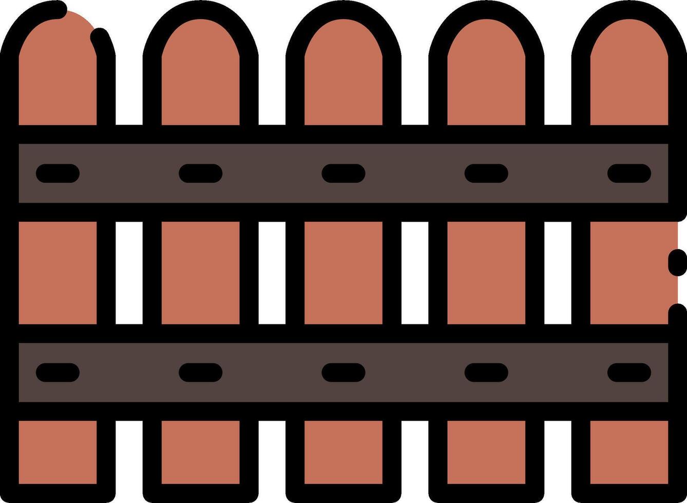 A fence with wooden posts and a wooden fence vector