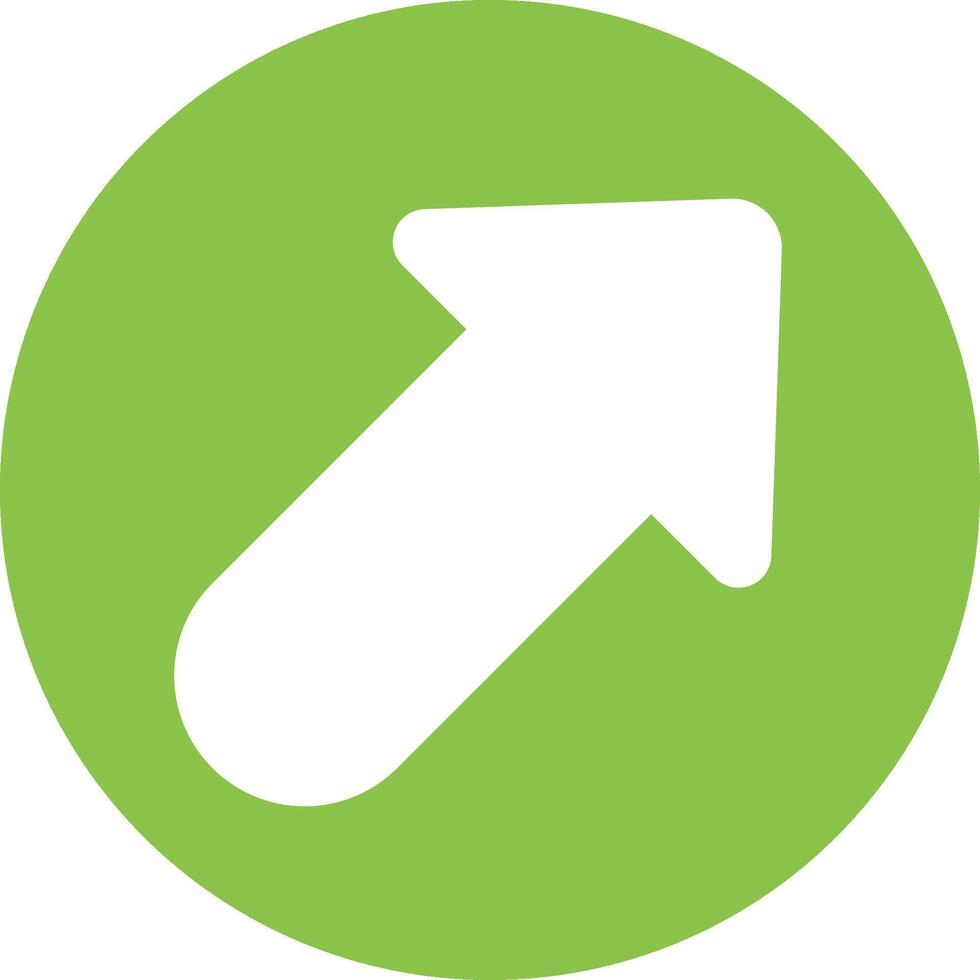 A green circle with an arrow pointing up vector