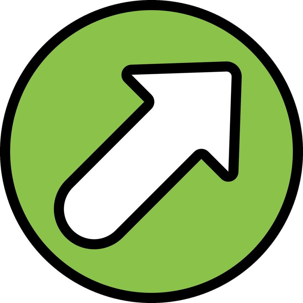 A green circle with an arrow pointing up vector
