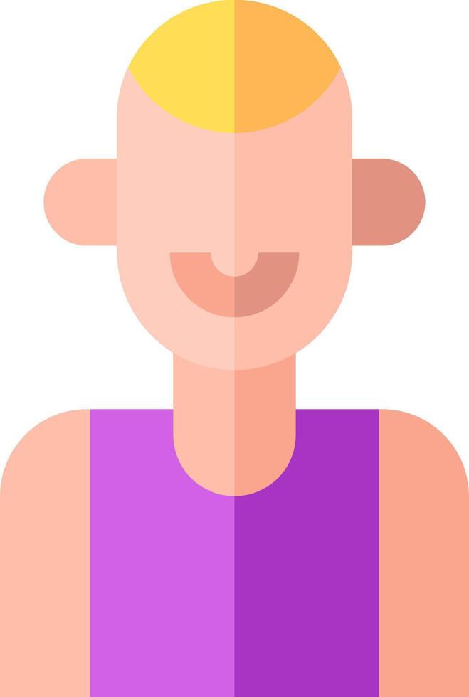 A man with a purple shirt and a yellow hat vector