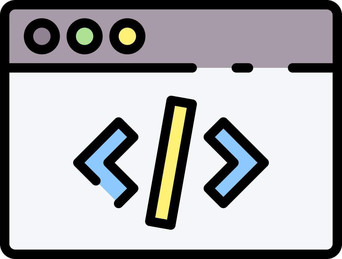 A computer screen with a code symbol vector