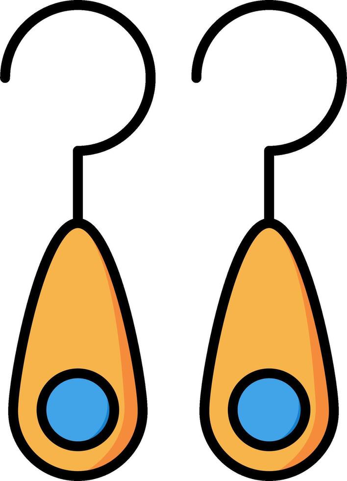 Two orange hooks with blue eyes on a white background vector
