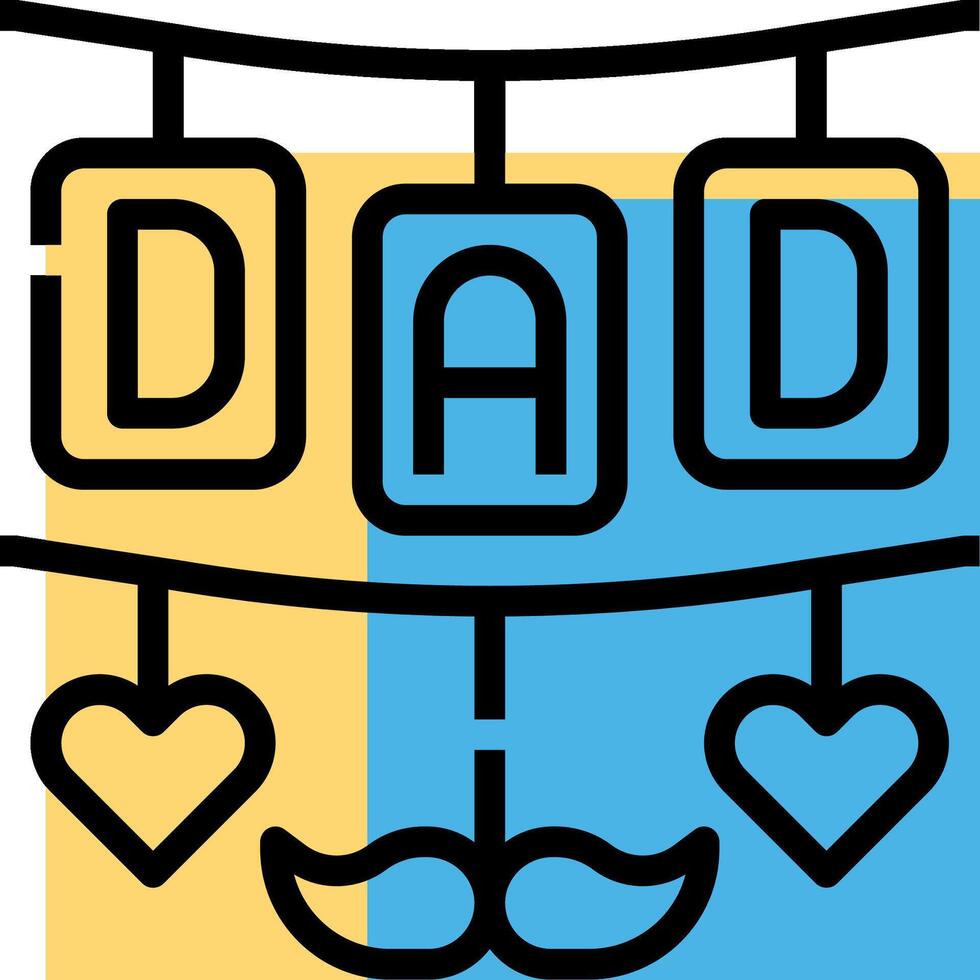 A father's day banner with hearts and a mustache vector