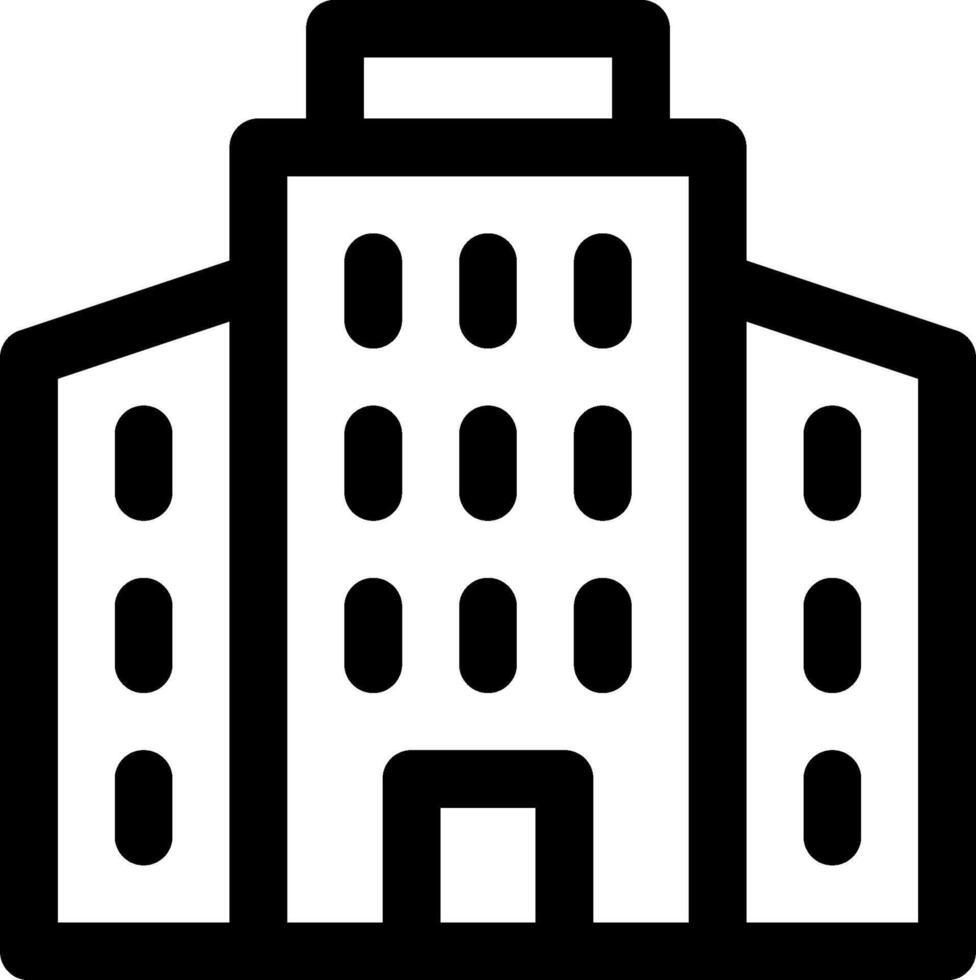 A black and white building icon vector