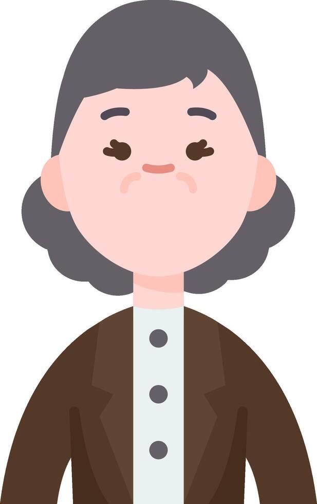 An old woman with a sad face vector