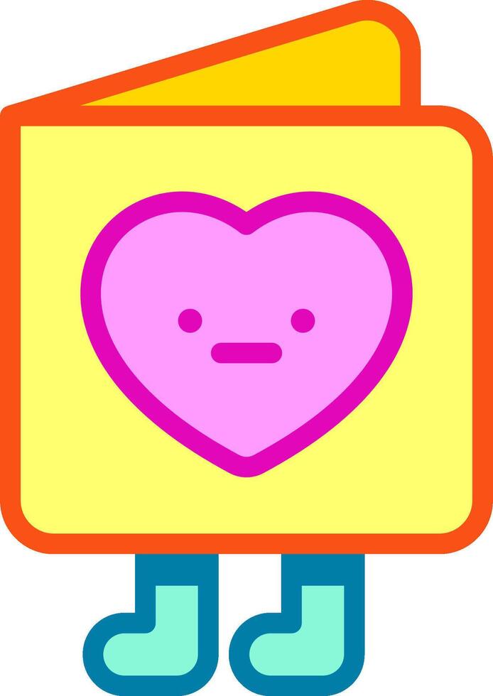 A cartoon heart with a pink envelope vector