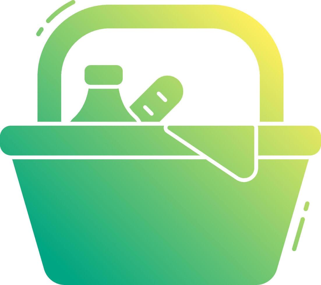 A basket with a bottle of water and a bottle of pills vector