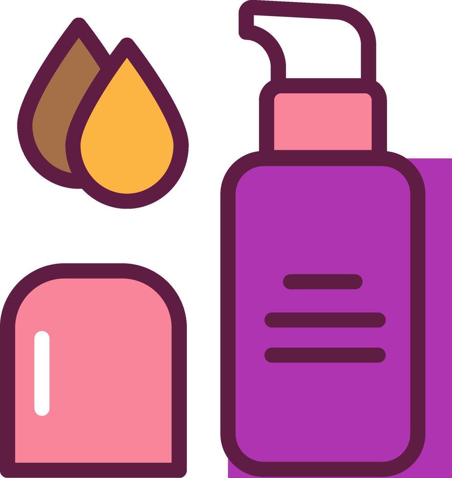 A bottle of lotion, a spoon and a drop of oil vector