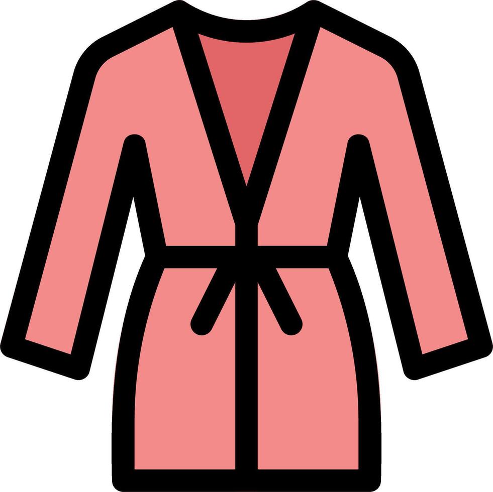 A pink robe with a bow on it vector