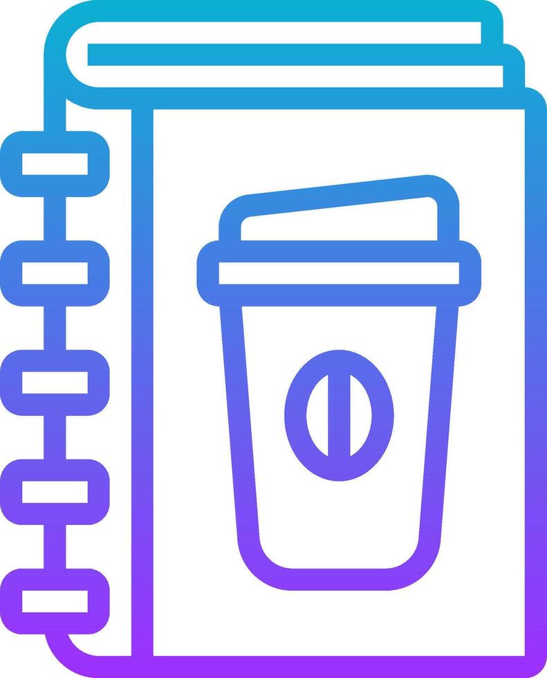 A notebook with a coffee cup icon vector