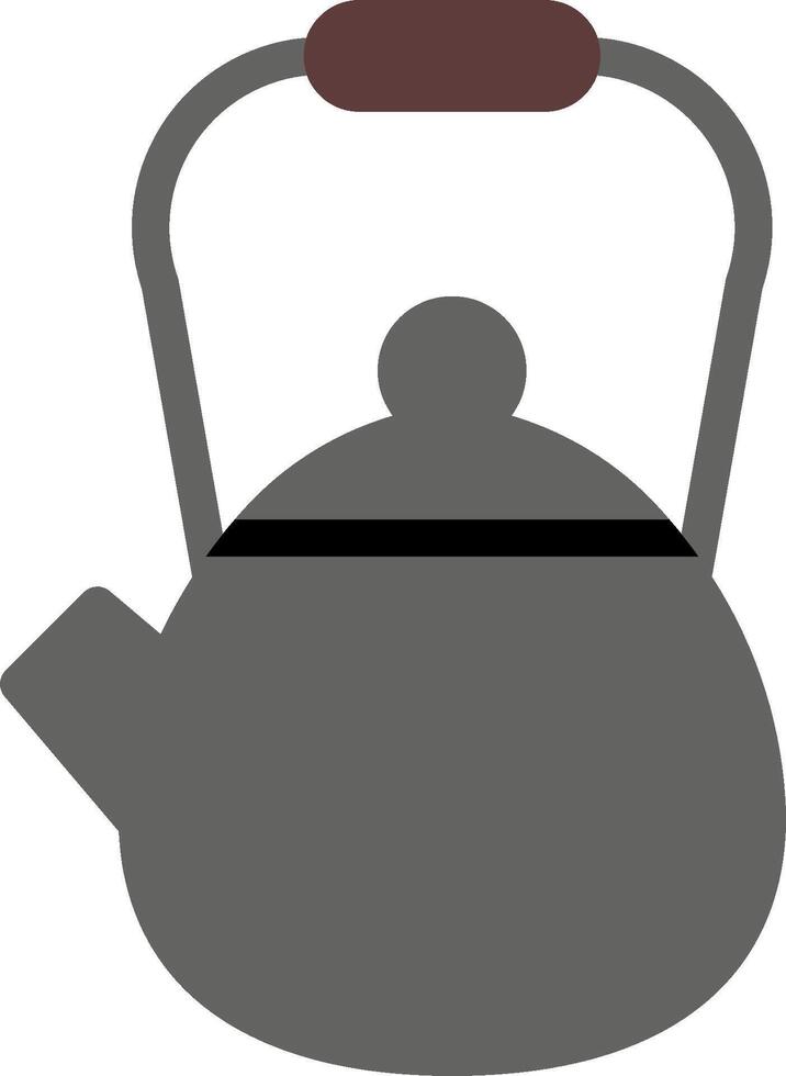 A gray tea kettle with a handle on a white background vector