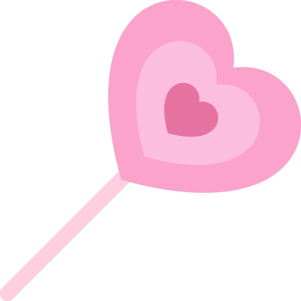 A pink heart shaped lollipop on a stick vector