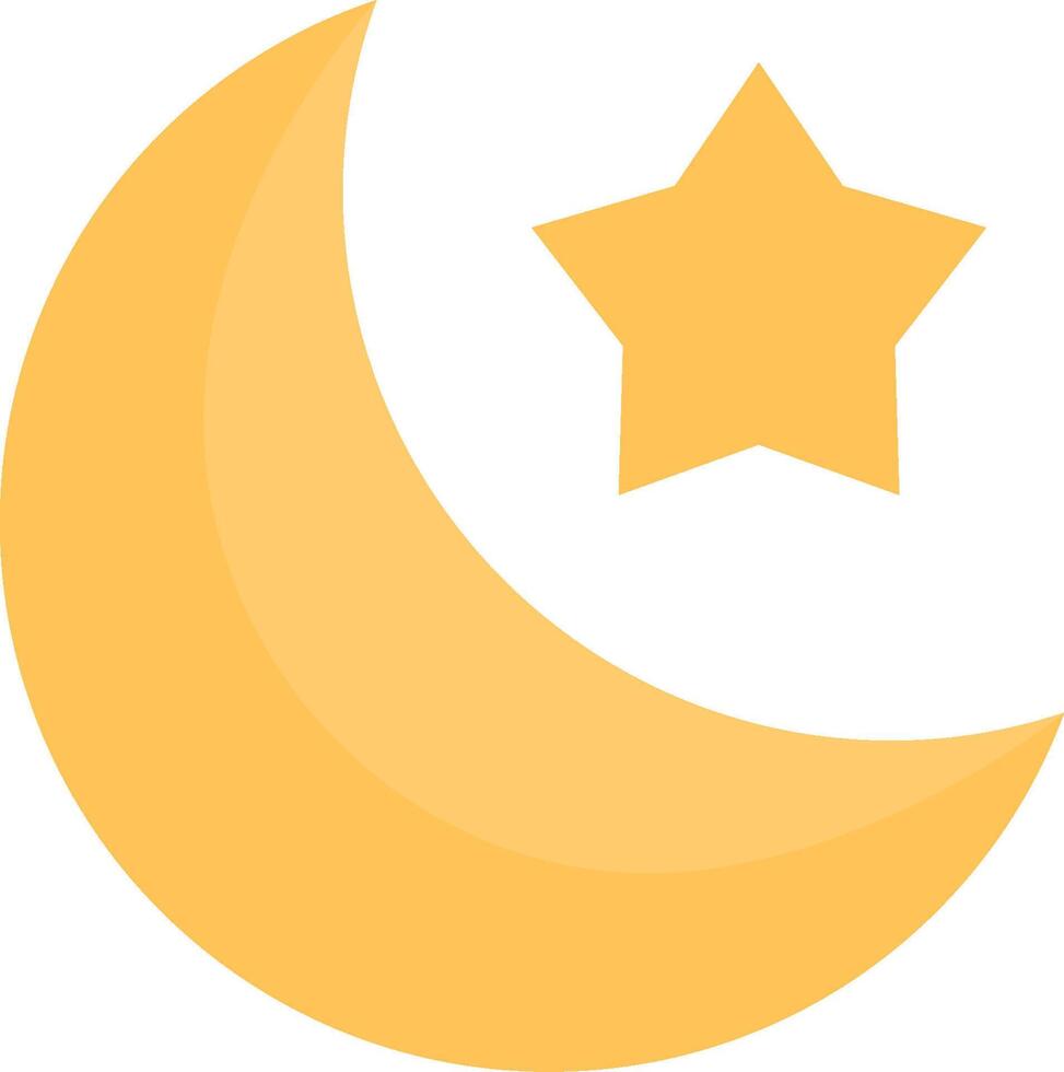 A yellow crescent with a star on it vector