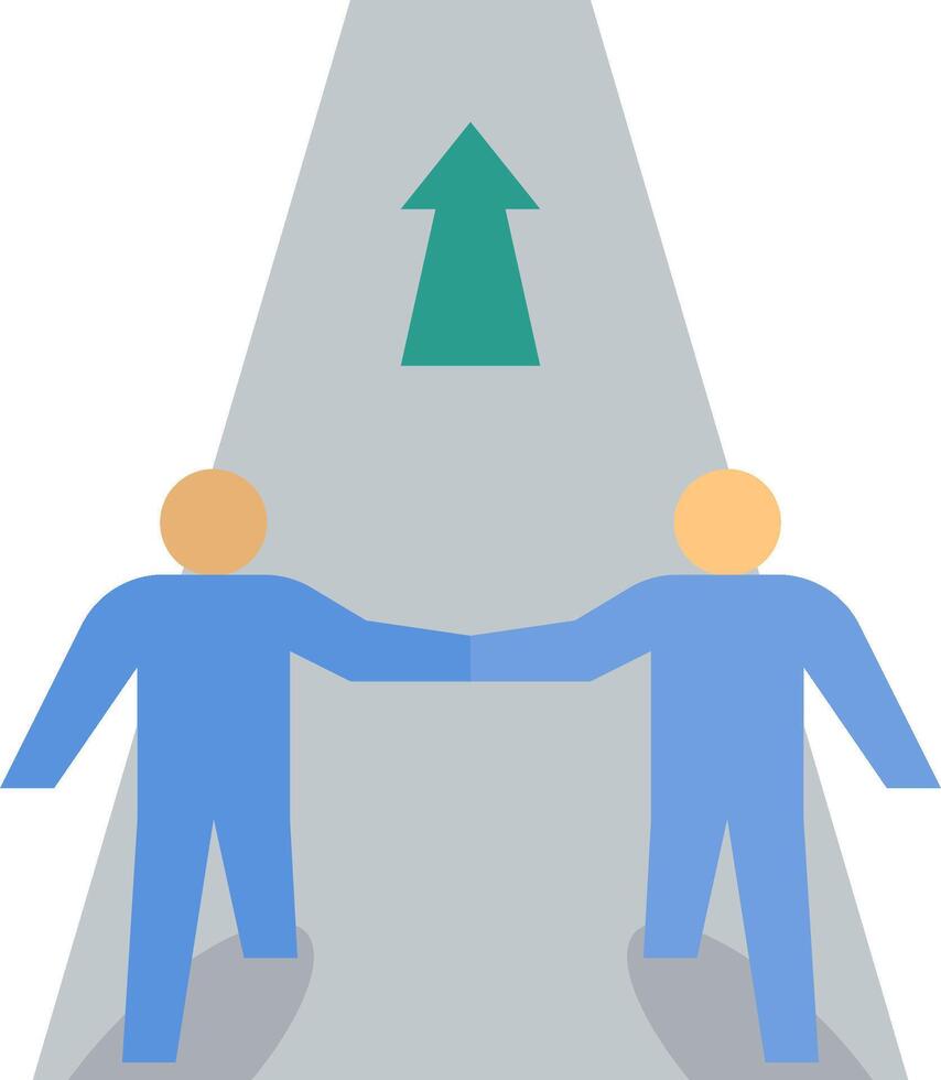 Two people are holding hands and walking down a road vector
