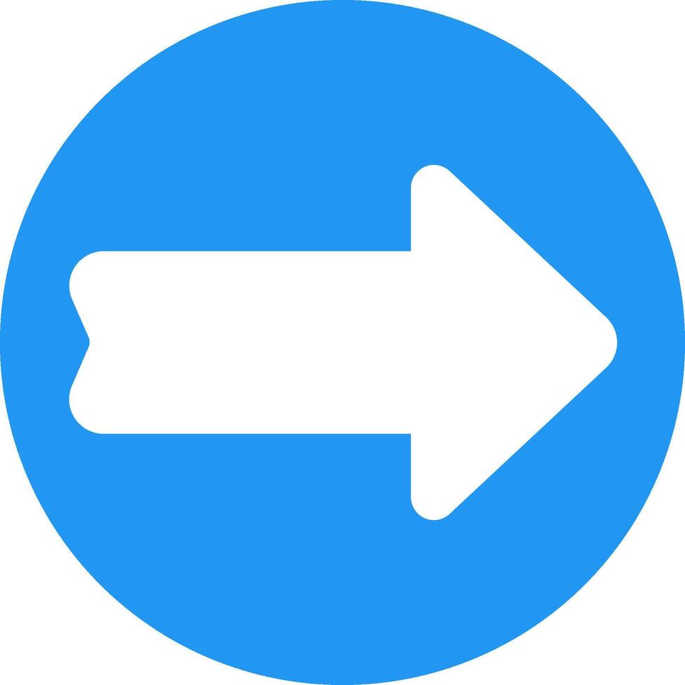 A blue circle with an arrow pointing to the right vector