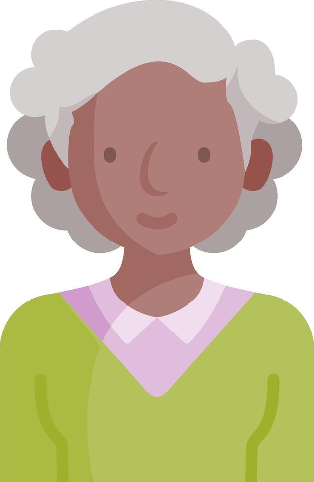 An old woman with gray hair and a green sweater vector