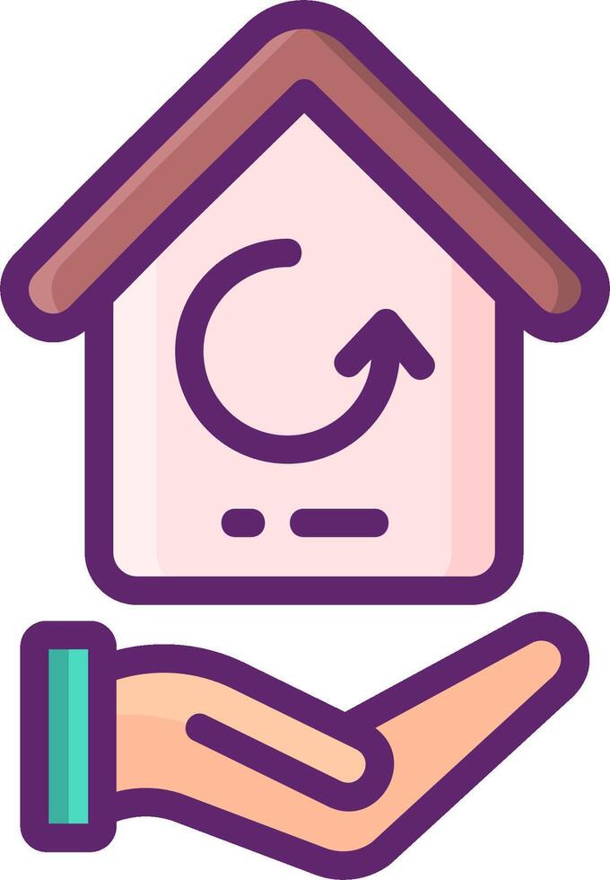 Hand holding house with arrow pointing up and a hand holding a house with a arrow pointing down vector