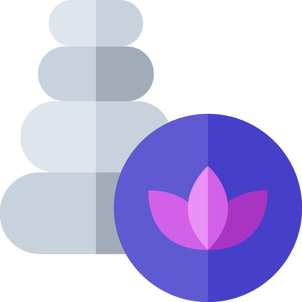 A stack of stones with a purple flower on top vector