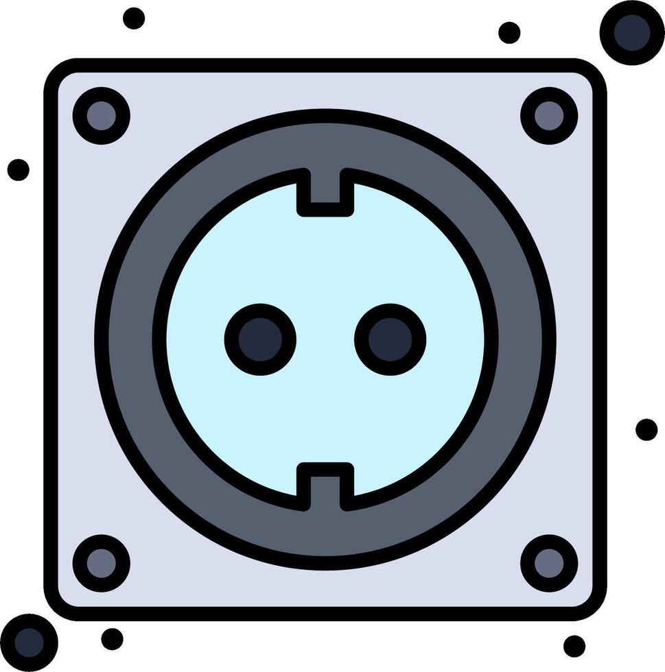 An icon of a power outlet with a blue face vector