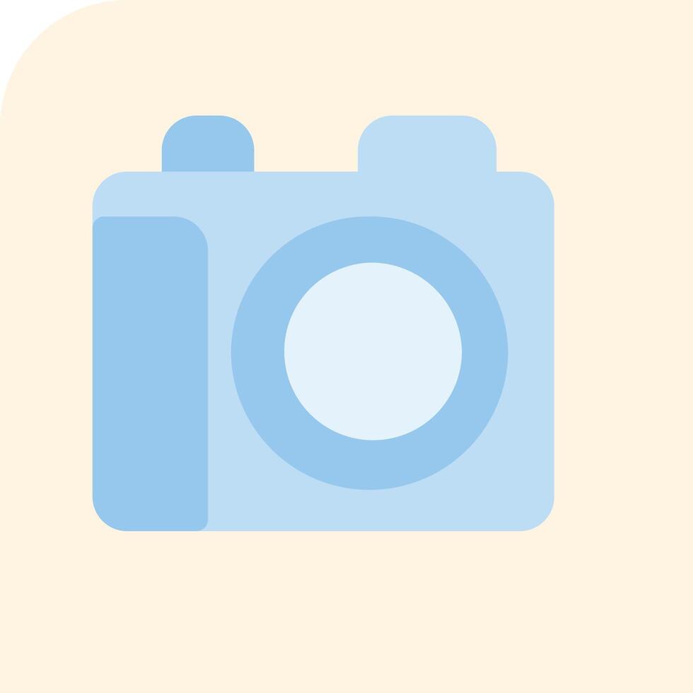 A blue camera icon on a light background vector