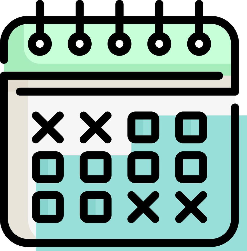 A calendar icon with a check mark on it vector